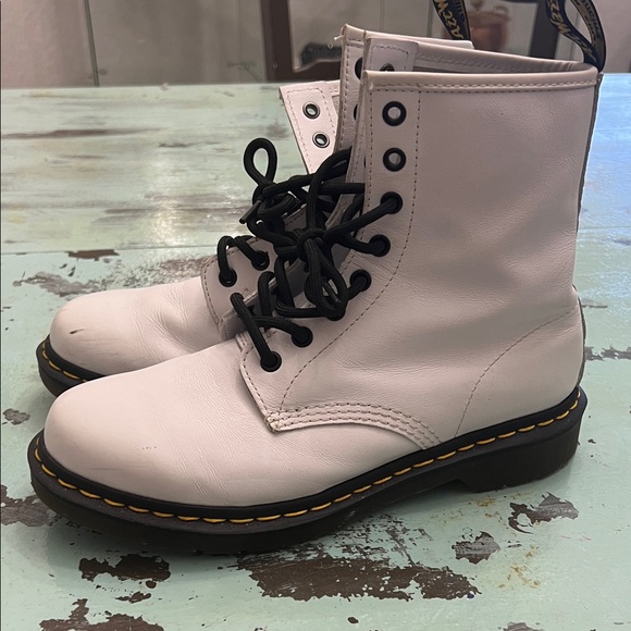 Dr. Martens Women's White Combat Boots - Picture 5 of 8